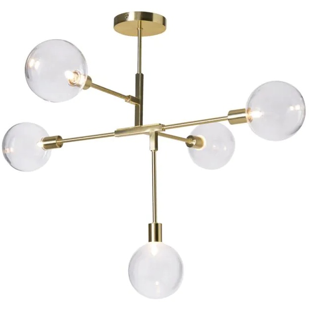 BHS Hennock Flush Ceiling Light - Brass