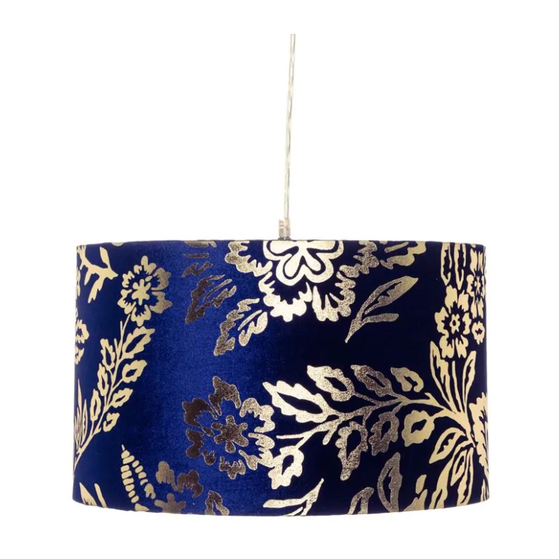 BHS BHS Mica Velvet Easy Fit Light Shade 30cm - Navy/Gold