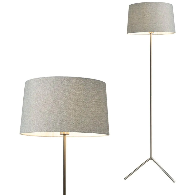 BHS BHS Stassy Floor Lamp - Nickel/Grey