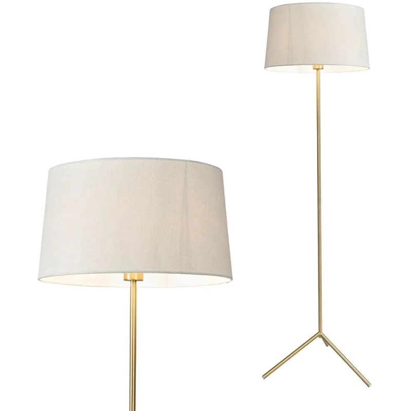 BHS BHS Stassy Floor Lamp - Brass/White