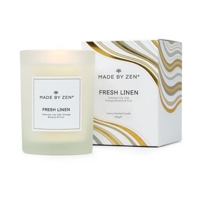 MadebyZen Fresh Linen Signature Scented Candle - 250g