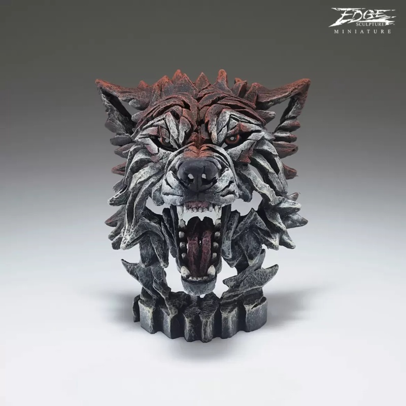 Edge Wolf Bust Miniature Sculpture