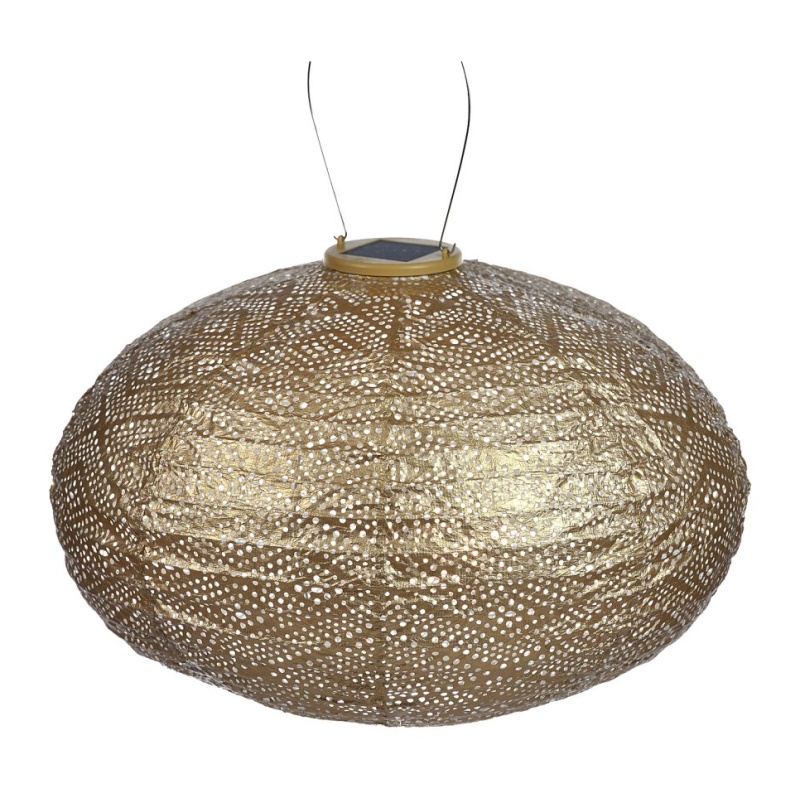 Lumiz Oval Solar Lantern - 40cm - Ikat - Gold