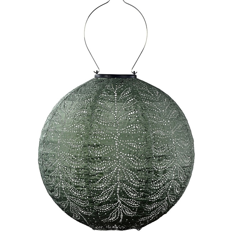 Lumiz Round Solar Lantern - 30cm - Folia - Sage Green