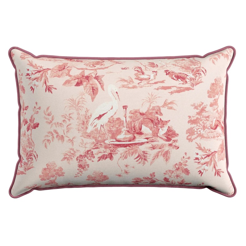 Sanderson Options Aesops Fables Cushion 50x30cm - French Rose