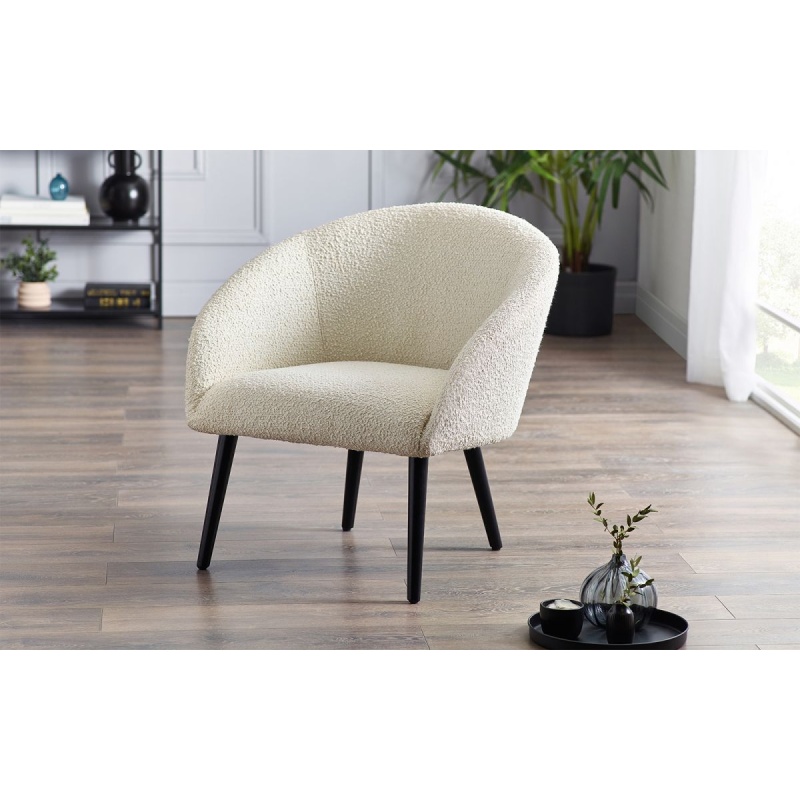 Julian Bowen Julian Bowen Amari Boucle Accent Chair - Ivory