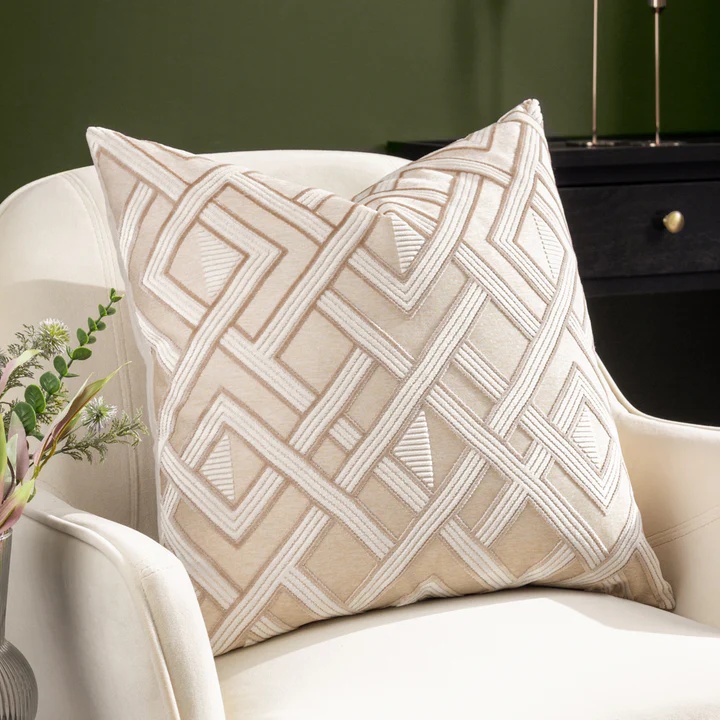 Riva Henley Cushion 50cm - Warm Taupe