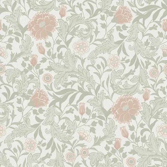 Holden Decor Bilbury Heavy Weight Textured Wallpaper - Sage/Coral