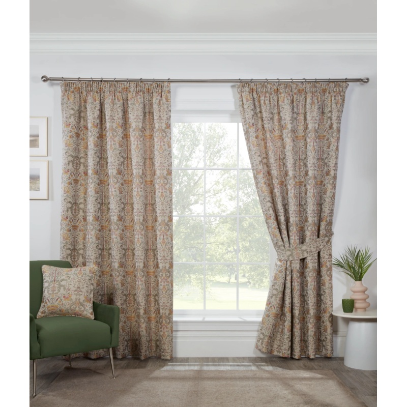 Sundour Kyoto Lined Pencil Pleat Curtains - Natural