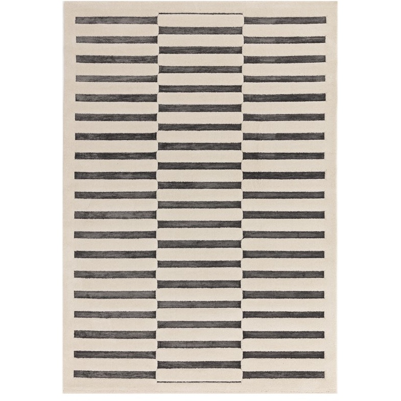 Asiatic Asiatic Valley Build Geometric 3D Rug - Charcoal/Ivory