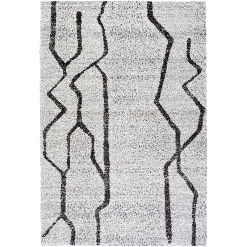 Mastercraft 023-0411/6238 Mehari Heatset Shaggy Rug - Cream/Brown - 200cm x 290cm