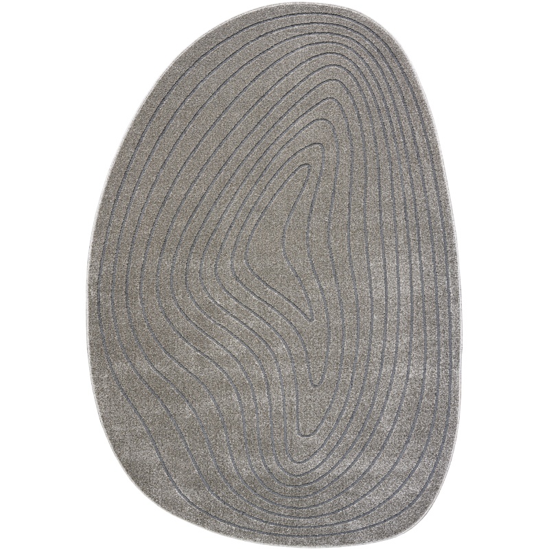 Mastercraft 041-0064/7131 Geo Soft Touch Pebble Rug - Grey - 160cm x 230cm Pebble Shape