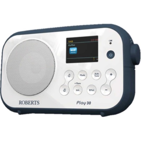 Roberts PLAY30WB DAB/DAB+/FM RDS & Bluetooth Digital Portable Radio - White