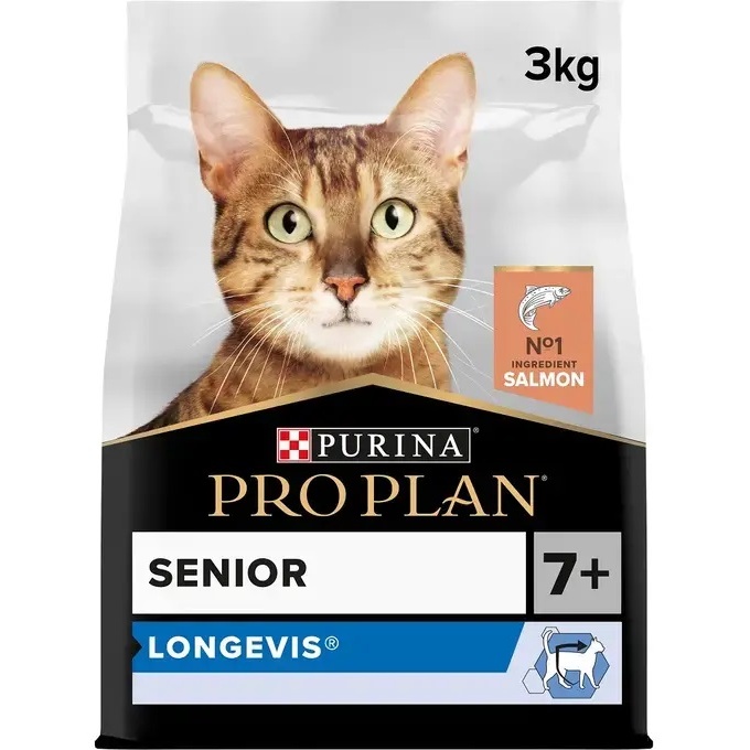 / Purina Pro Plan Adult 7+ Longevis Salmon Dry Cat Food - 3kg