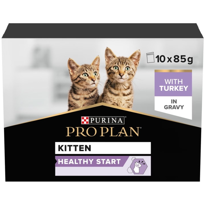 Purina Pro Plan Kitten Healthy Start Turkey in Gravy Wet Cat Food - 10 x 85g