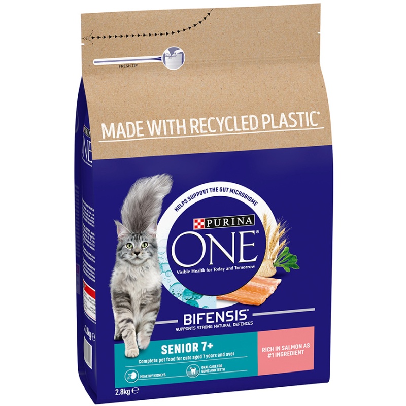 Purina One 7+ Salmon Dry Cat Food - 2.8kg