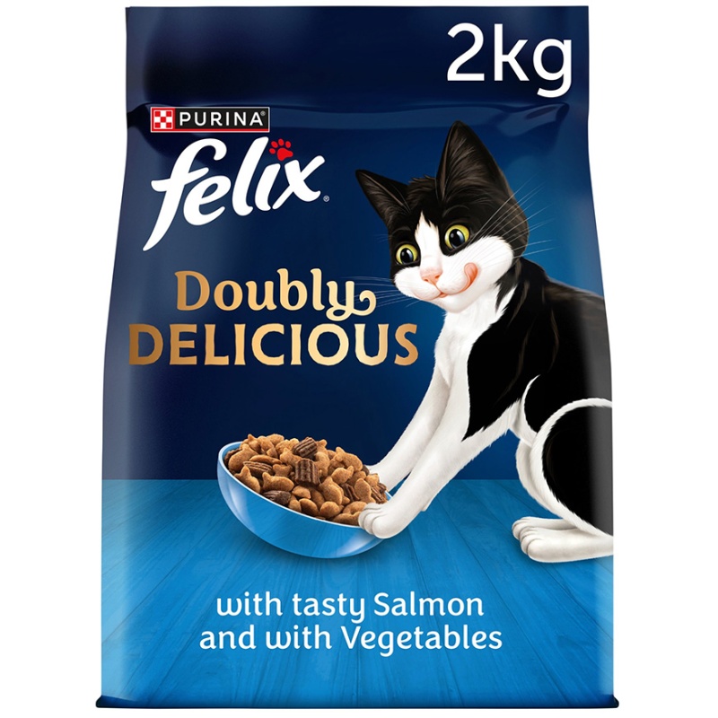 Felix Doubly Delicious Salmon & Vegetables Dry Cat Food - 2kg