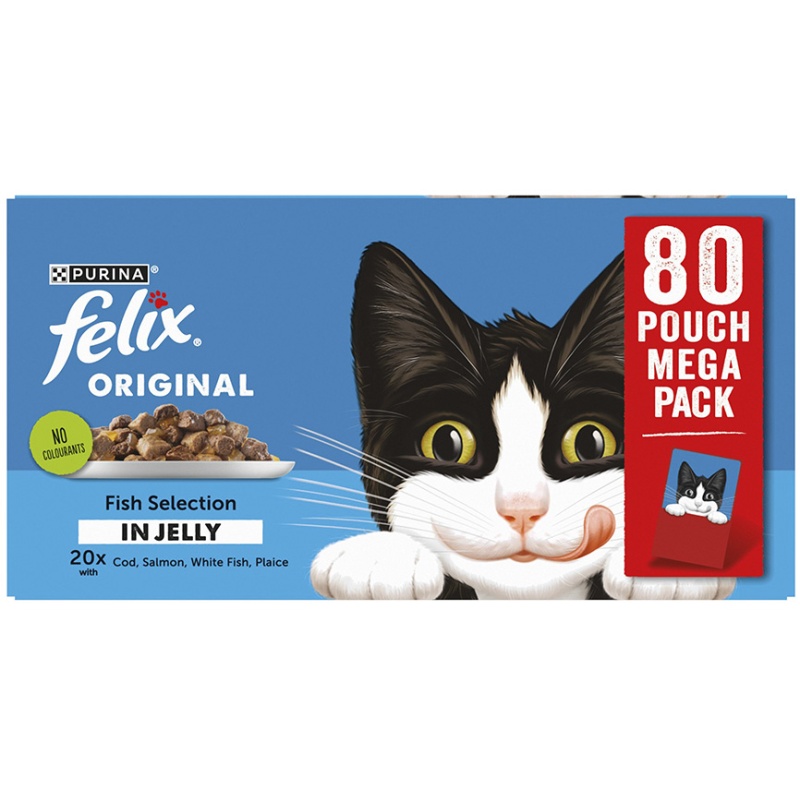 Felix Original Fish Selection in Jelly Wet Cat Food - 80 x 85g