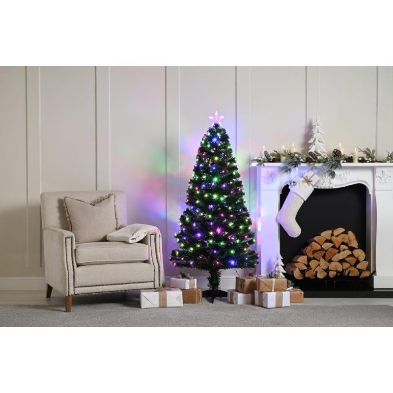 Festive Multicolour Twinkle Fibre Optic Artificial Christmas Tree