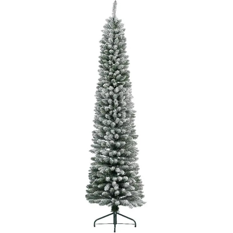 Everlands Everlands Pencil Pine Snowy Artificial Christmas Tree 7ft