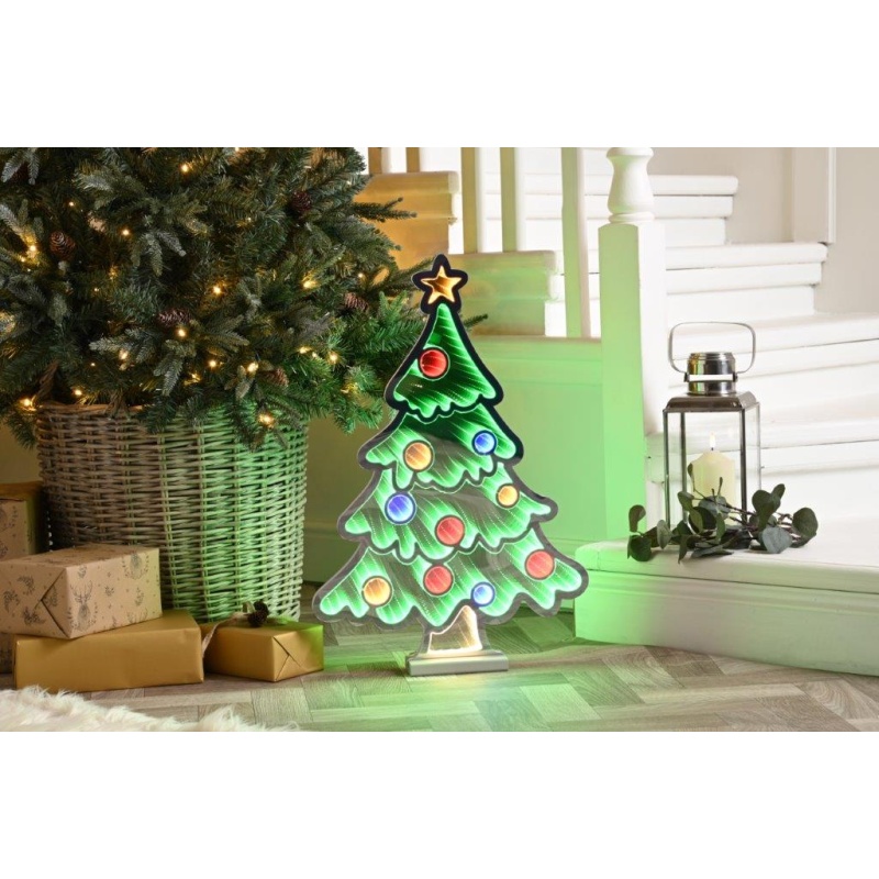 Festive Infinity Christmas Tree With Wooden Base 60cm