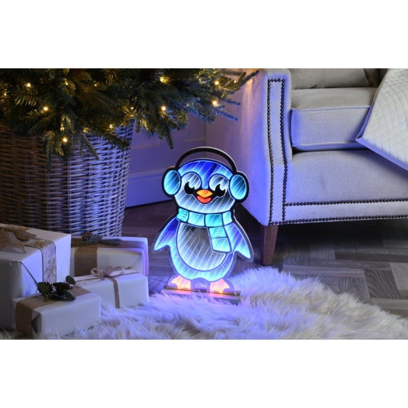 Festive Infinity Penguin With Earmuffs 40cm