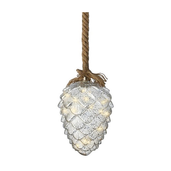 Lumineo Lumineo Micro LED Glass Pinecone Rope Light - Classic Warm