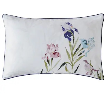 Laura Ashley Hawling Irises Pillowcase Pair - White/Purple