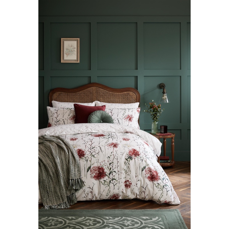 Laura Ashley Pallington Bloom Ruby Duvet Cover Set - Red/Cream