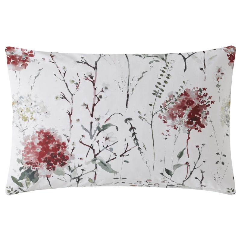 Laura Ashley Pallington Bloom Ruby Pillowcase Pair - Red/Cream