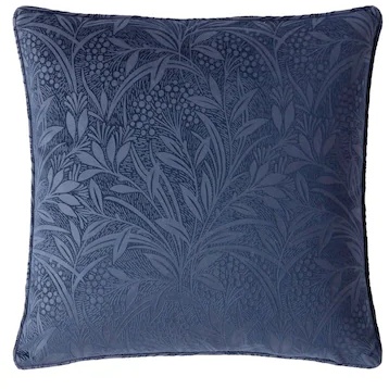 Laura Ashley Barley Embossed Cushion Midnight 50cm - Navy