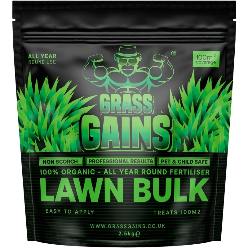 Grass Gains Grass Gains Organic Lawn Fertiliser Bulk Bag (Black Edition) - 2.5kg