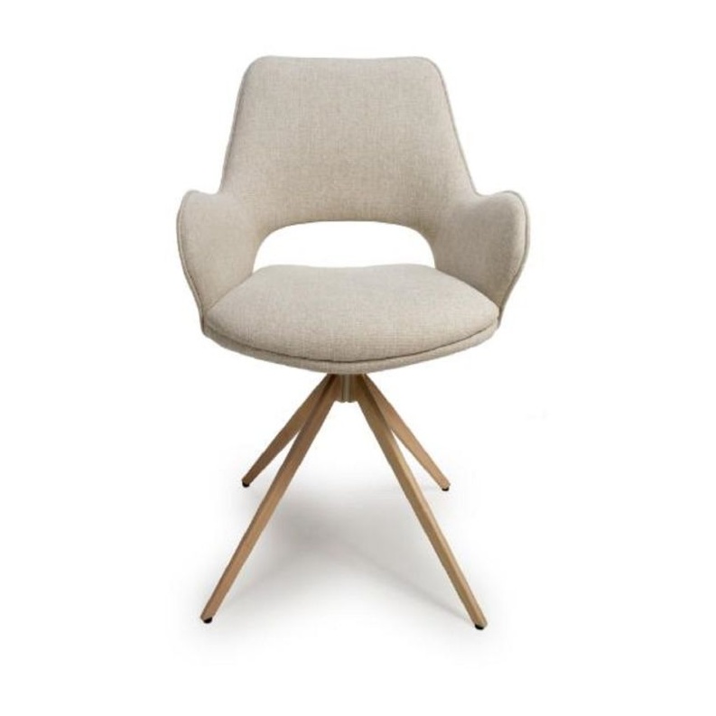 Paulie Swivel Fabric Dining Chair - Natural