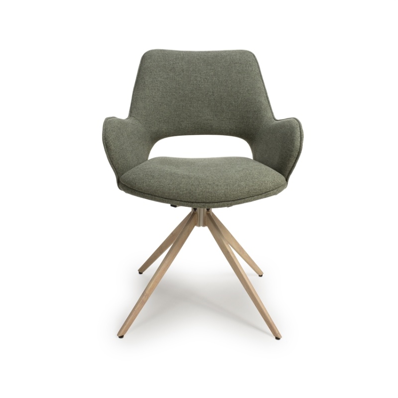 Paulie Swivel Fabric Dining Chair - Sage