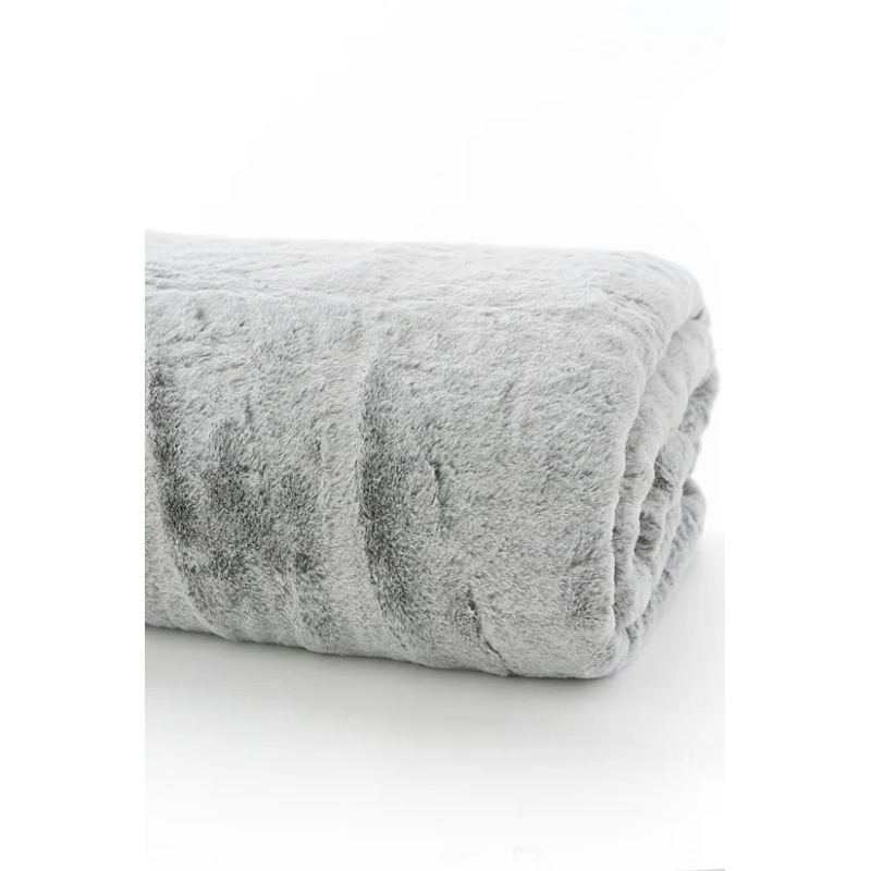 Deyongs Alaska Faux Fur Throw - Silver