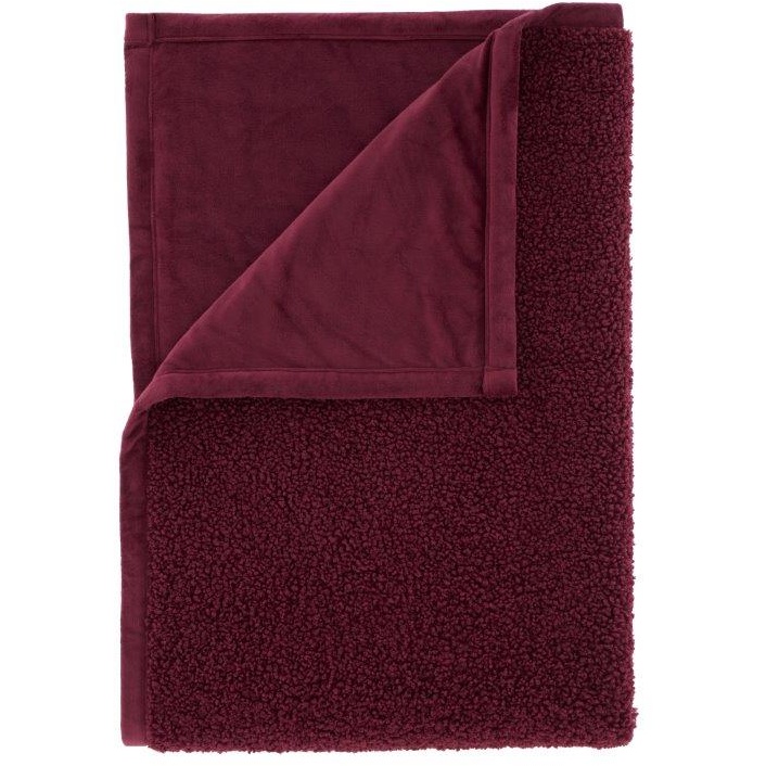 Catherine Lansfield So Soft Velvet Boucle Throw - Damson