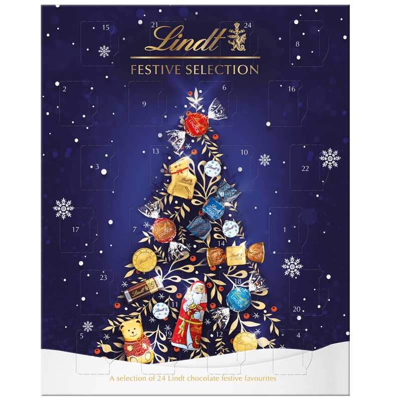 Lindt Festive Selection Advent Calendar 296g In Blue