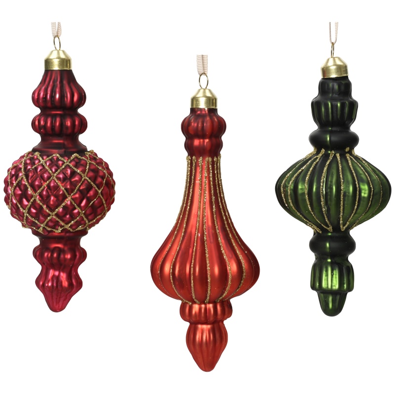 Decoris Decoris Glass Hanging Ornament 15cm (Assorted)