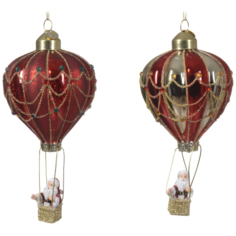 Decoris Decoris Hanging Hot Air Balloon Bauble (Assorted)