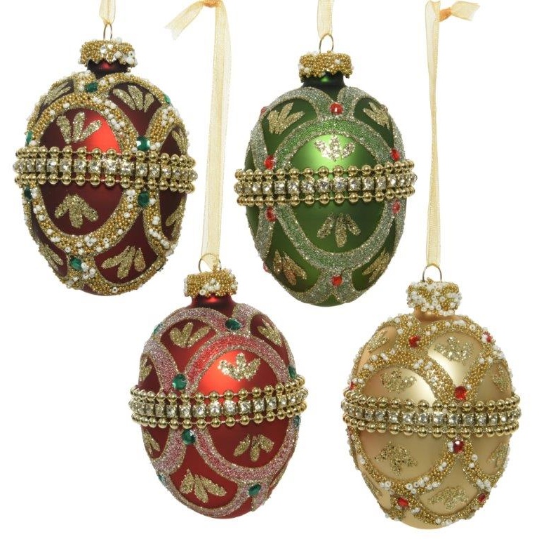 Decoris Decoris Hanging Glass Egg Bauble (Assorted)