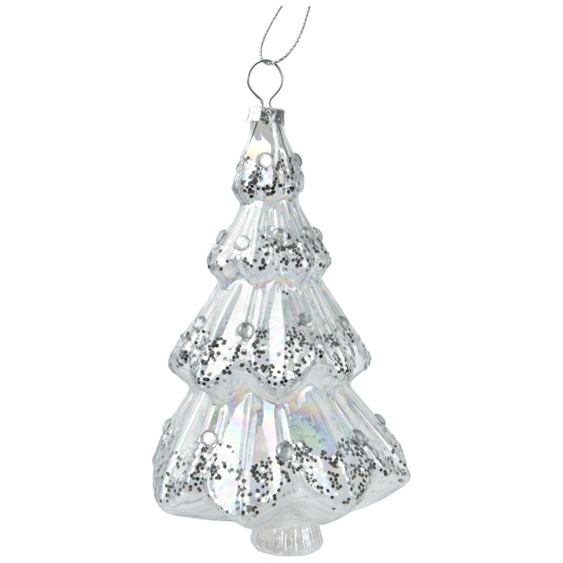 Decoris Decoris Hanging Glass Tree Ornament - Clear