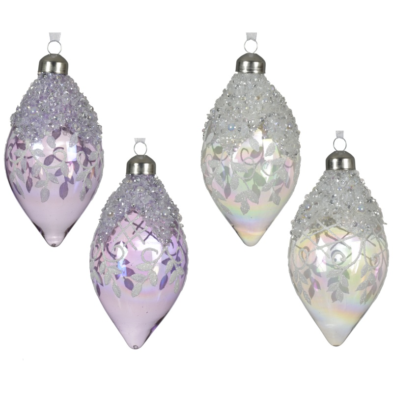 Decoris Decoris Glitter Glass Bauble With Sequins (Assorted)