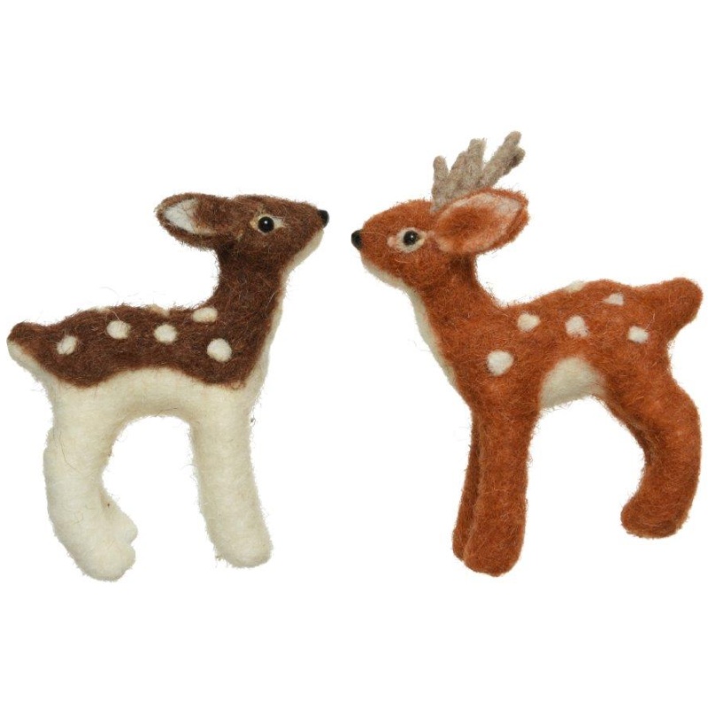 Decoris Decoris Hanging Wool Deer (Assorted) - Brown