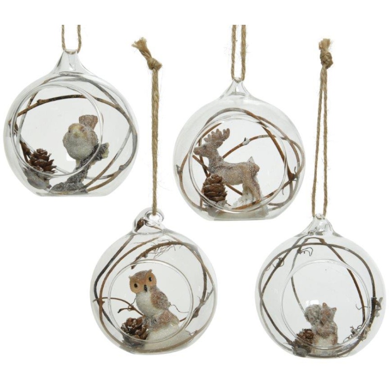 Decoris Decoris Glass Bauble With Animal Inside (Assorted)