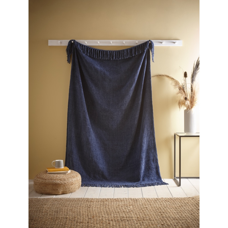 Appletree Appletree Soft Touch Chenille Throw 130cm x 180cm - Navy