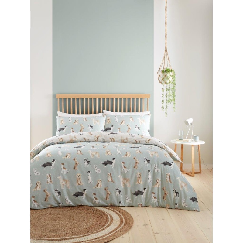 Fusion Fusion Cute Dogs Duvet Set - Duck Egg