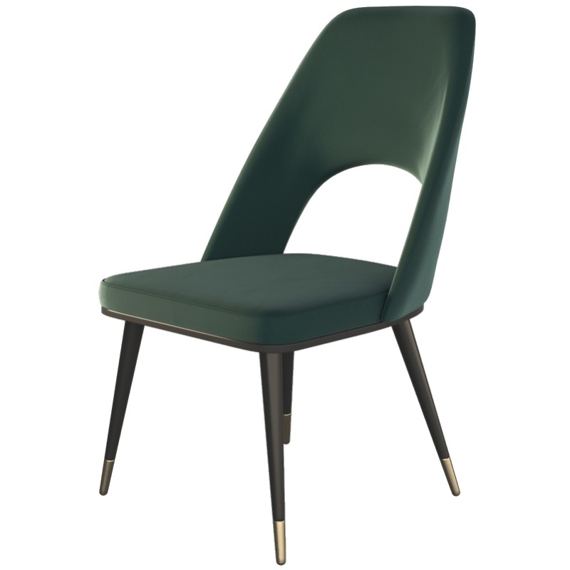 HND HND Sophie Black/Gold Dining Chair - Dark Green Velvet Seat