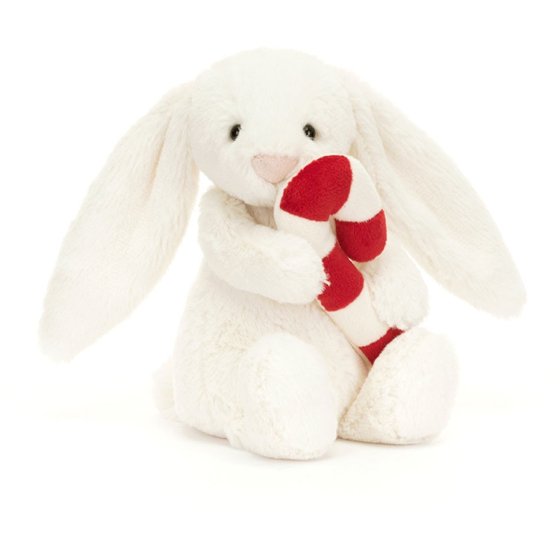 Jellycat Bashful Bunny With Candy Cane 18cm