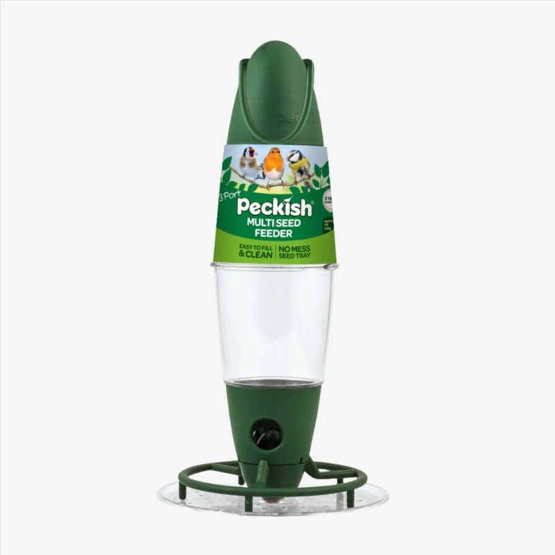 Peckish 3 Port Multi Seed Feeder In Green