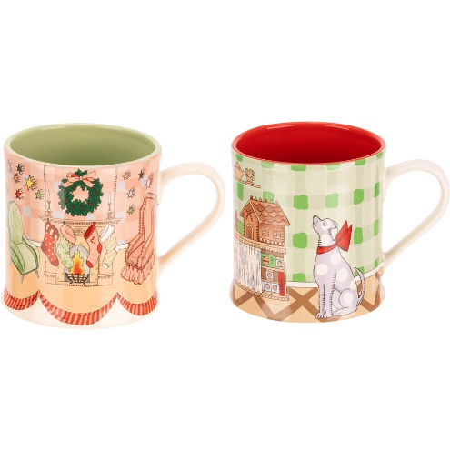 Cath Kidston Cath Kidston Chistmas Mollie Mugs Set of 2